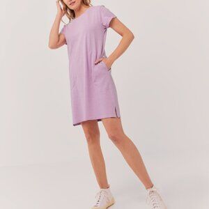 Pact English Lavender Melange The Mix Tee Dress S